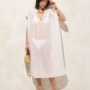 J Crew Tunic midi dress with pom-poms CI194 Size L